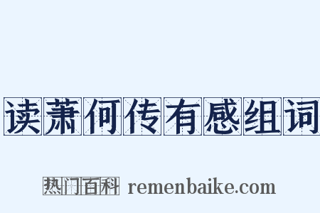 读萧何传有感组词是什么意思的图片